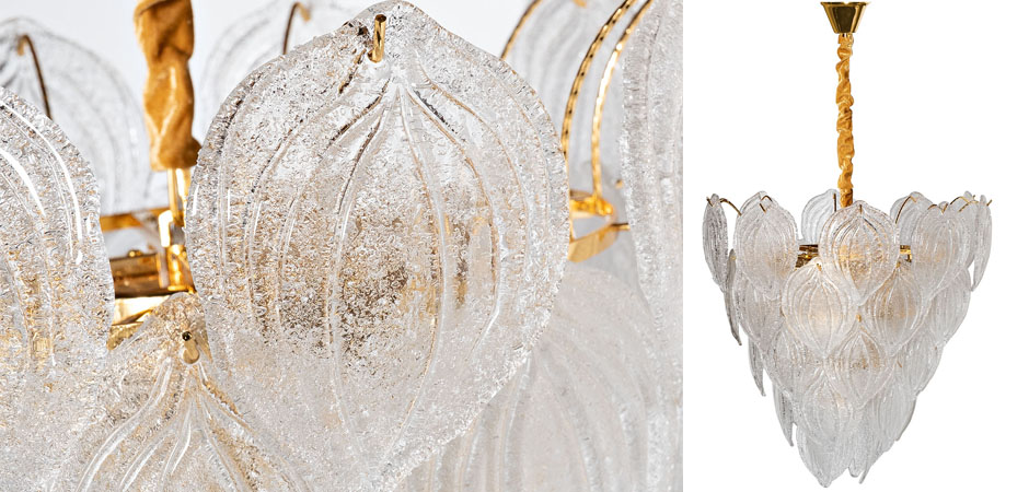 Люстра Textured Glass Chandelier Petal 10 Люстра Textured Glass Chandelier Petal 10 - Loft-Concept в Самаре