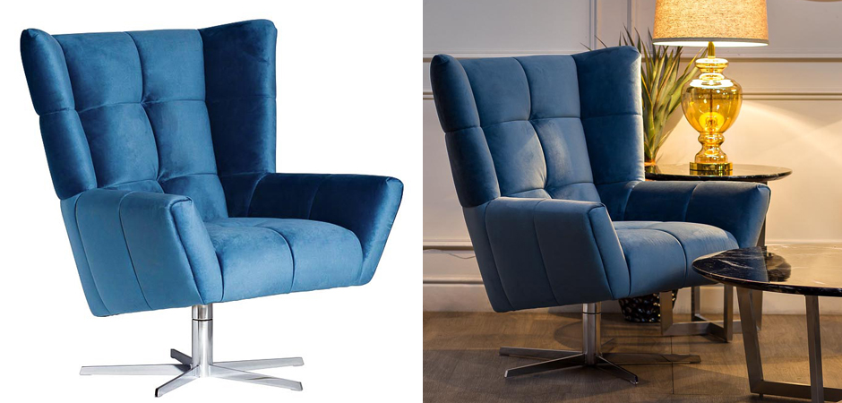 Кресло вращающееся Lord Armchair blue Кресло вращающееся Lord Armchair blue - Loft-Concept в Самаре