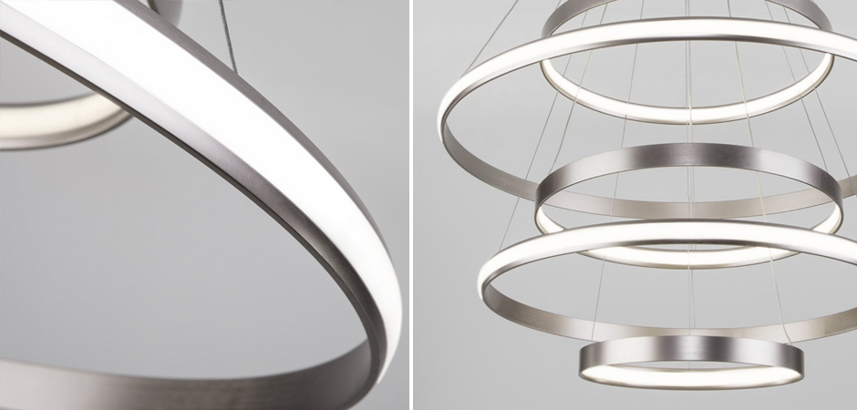 Люстра Light Ring Vertical Silver 5 колец Люстра Light Ring Vertical Silver 5 колец - Loft-Concept в Самаре