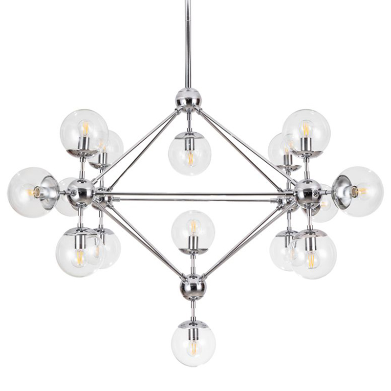 Люстра Modo Chandelier Chrome 15 Хром Прозрачный в Самаре | Loft Concept 