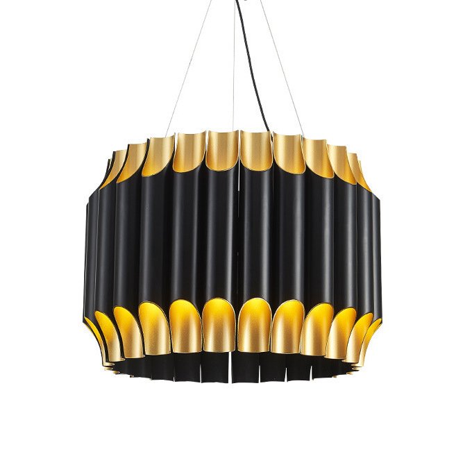 Люстра GALLIANO ROUND SUSPENSION LIGHT by DELIGHTFULL Black Золотой Черный в Самаре | Loft Concept 