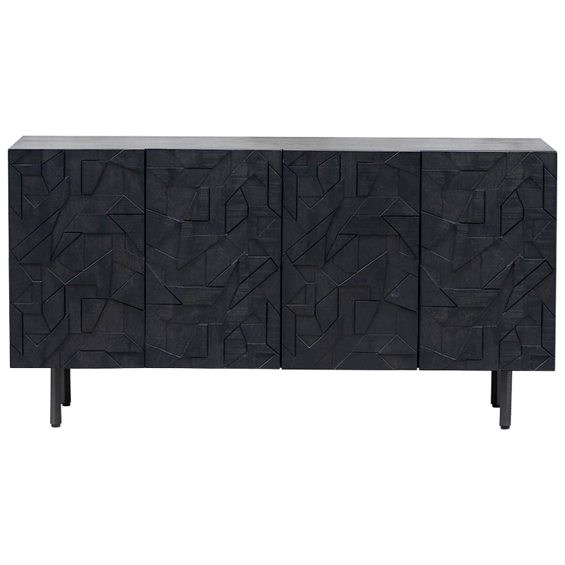 Комод Polygonal Ornament Chest of Drawers L Черный в Самаре | Loft Concept 