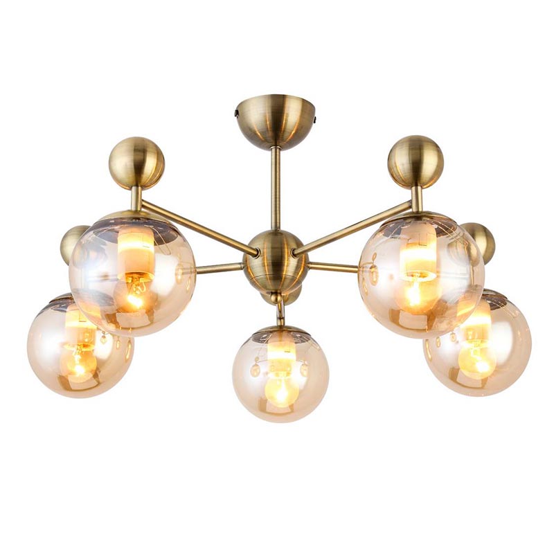 Потолочная люстра Demian Bronze Chandelier Бронза Янтарный в Самаре | Loft Concept 