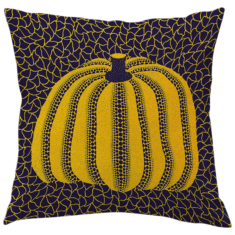 Декоративная подушка Yayoi Kusama Pumpkin Yellow Черный Желтый в Самаре | Loft Concept 