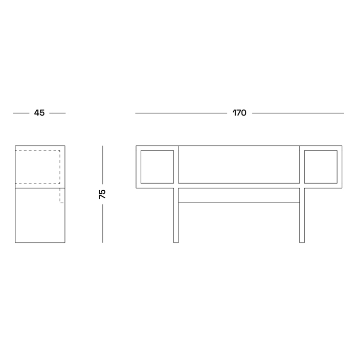 Дизайнерская разноцветная скамья Poltronova Canton Bench в Самаре