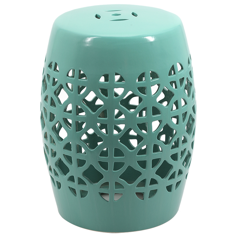 Керамический табурет Geometric Circles Garden Stool - Light Blue Бирюзовый в Самаре | Loft Concept 