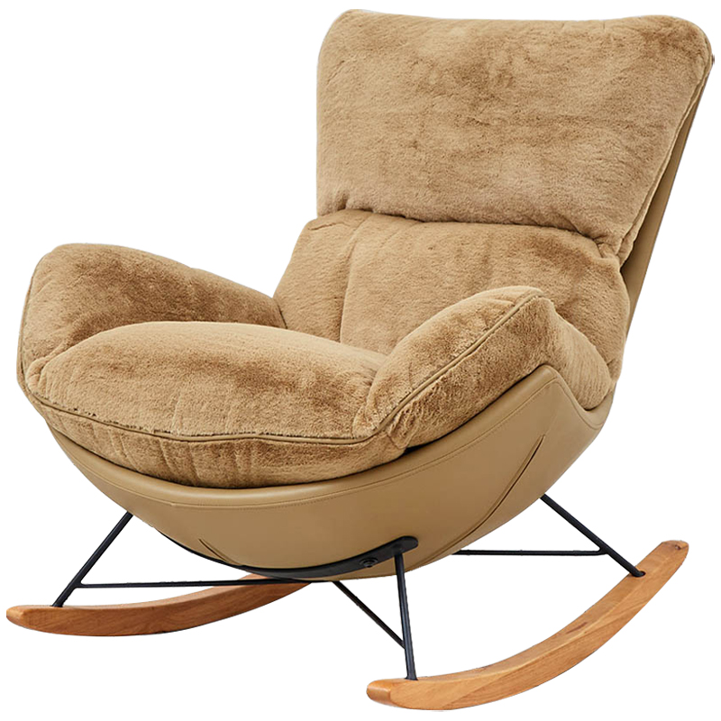 Кресло-качалка Kenneth Rocking Chair Коричневый Бежевый Древесина в Самаре | Loft Concept 