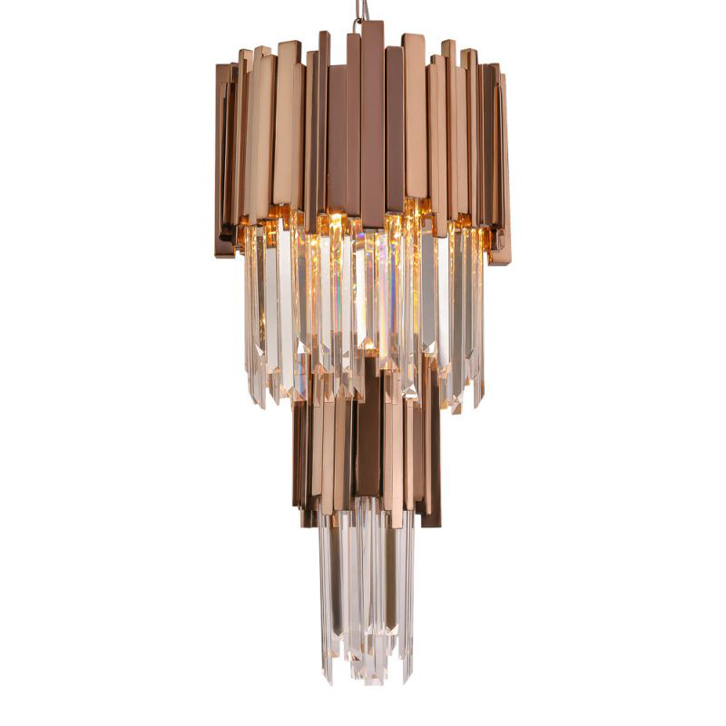 Люстра многоярусная Luxxu Modern Cascade Chandelier Bronze Metal Glass 35 Бронза Прозрачное Стекло в Самаре | Loft Concept 