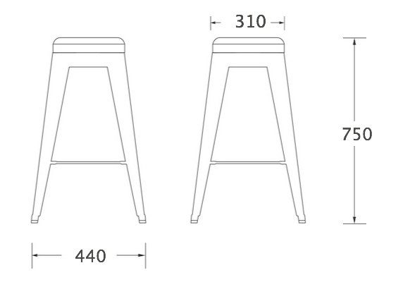 Барный стул Tolix Bar Stool 75 в Самаре