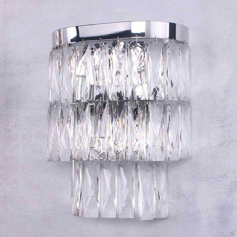 Бра Crystal Pendants Regena Chrome Wall Lamp Хром Прозрачный (Transparent) в Самаре | Loft Concept 