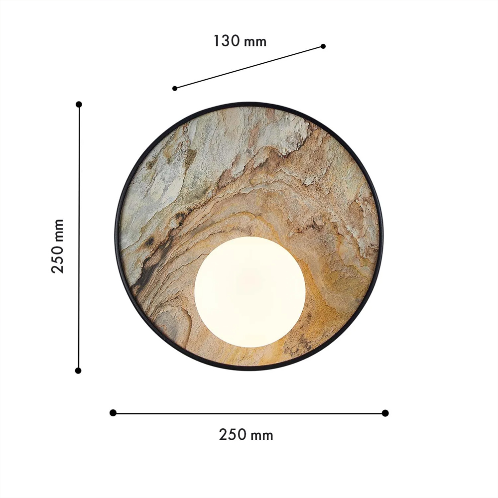 Бра круглое с каменным диском в металлической раме Sandstone Painting в Самаре