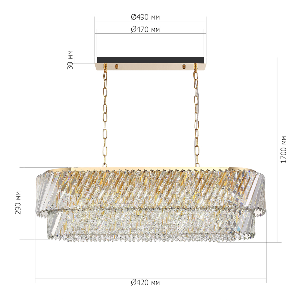 Люстра овальная в классическом обрамлении Light Connoisseurs Beauty в Самаре