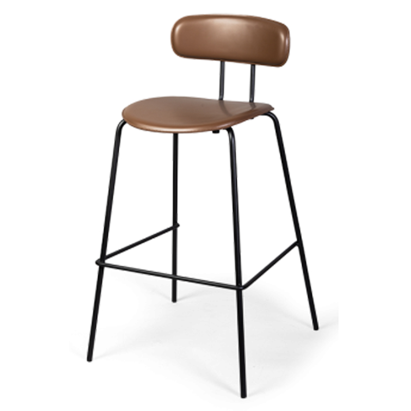 Барный стул Renis Brown Barstool Черный Коричневый в Самаре | Loft Concept 