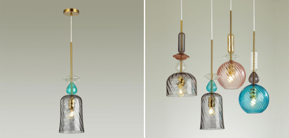 Подвесной Geometry Glass Голубой Подвесной Geometry Glass Голубой - Loft-Concept в Самаре