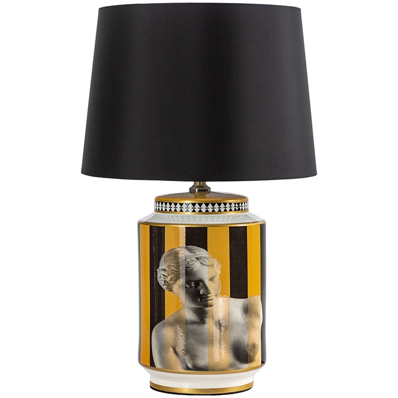 Настольная лампа Venus Yellow Black Lampshade Желтый Черный Черно-белый Золотой в Самаре | Loft Concept 