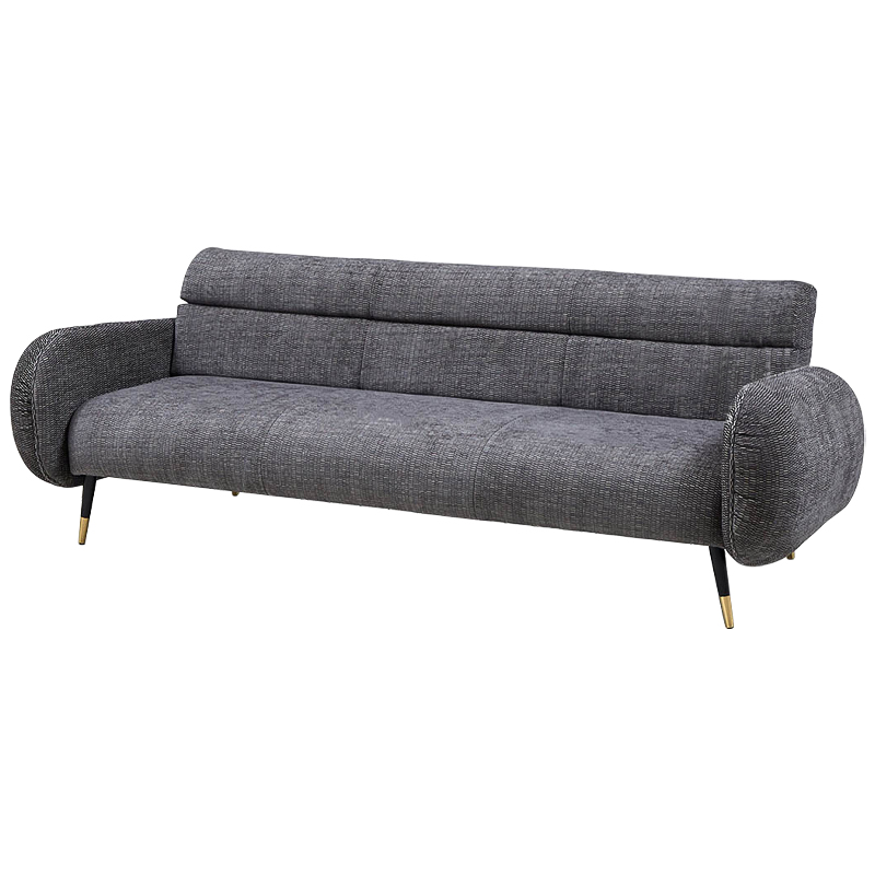 Диван Hebert Sofa Grey L Серый Серый Черный Латунь в Самаре | Loft Concept 