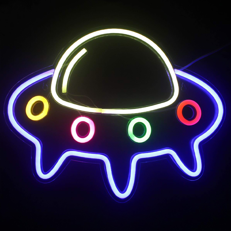 Неоновая настенная лампа Small Spaceship Neon Wall Lamp Мульти в Самаре | Loft Concept 