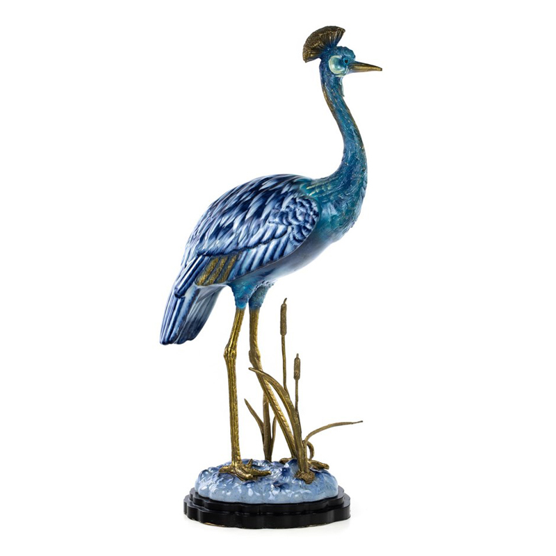 Статуэтка Crane Figurine Белый Синий Бронза в Самаре | Loft Concept 