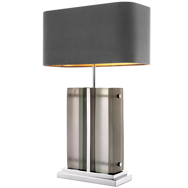 Настольная лампа Eichholtz Table Lamp Solana Nickel Серый Никель Стекло Смок в Самаре | Loft Concept 