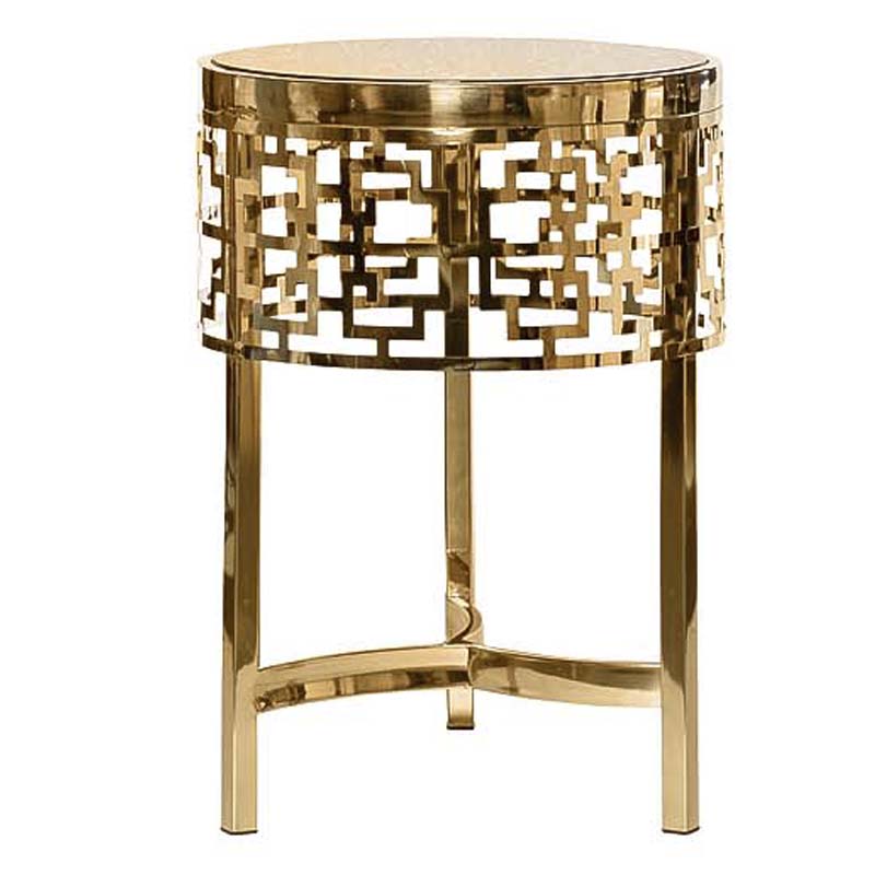 Приставной стол Yen Geometry Side Table pink gold 50 Глянцевое золото в Самаре | Loft Concept 