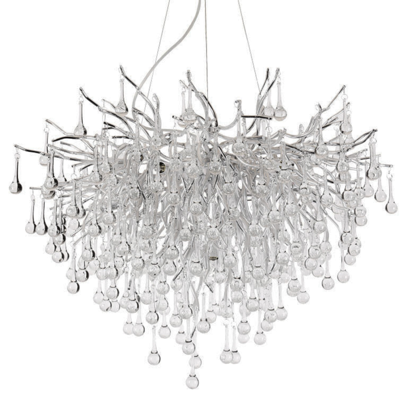 Люстра Droplet Chandelier Silver 80 Серебряный Прозрачное Стекло в Самаре | Loft Concept 