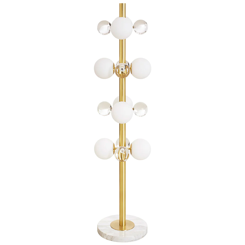 Торшер GLOBO FLOOR LAMP-BRASS Jonathan Adler Золотой Прозрачное Стекло Белый в Самаре | Loft Concept 