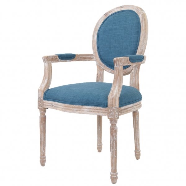 Стул French chairs Provence Blue ArmChair Голубой пастельный Бежевый в Самаре | Loft Concept 