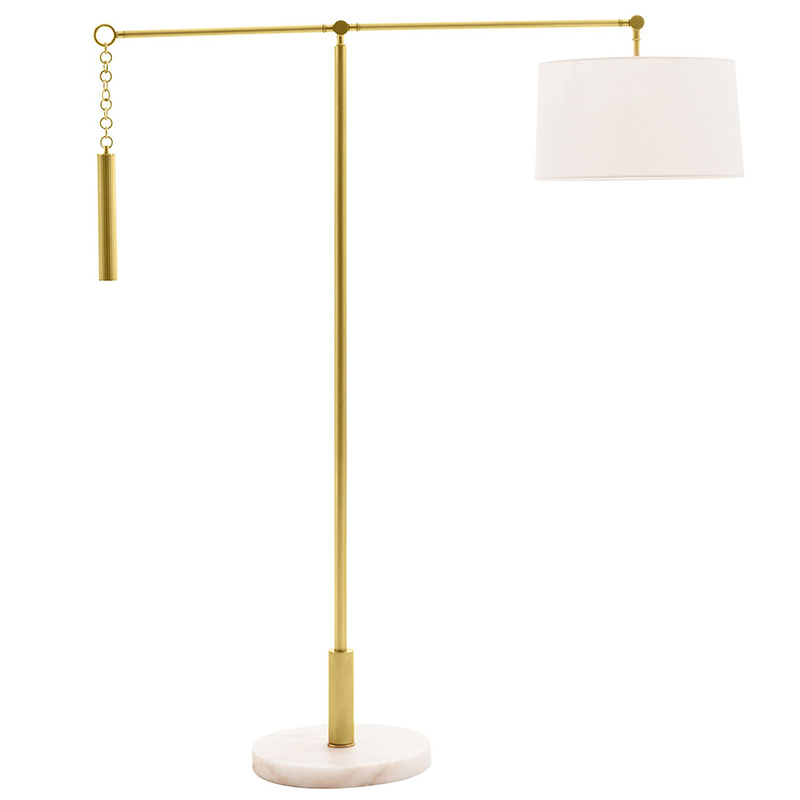 Торшер Arteriors NEWARK FLOOR LAMP Латунь Белый в Самаре | Loft Concept 