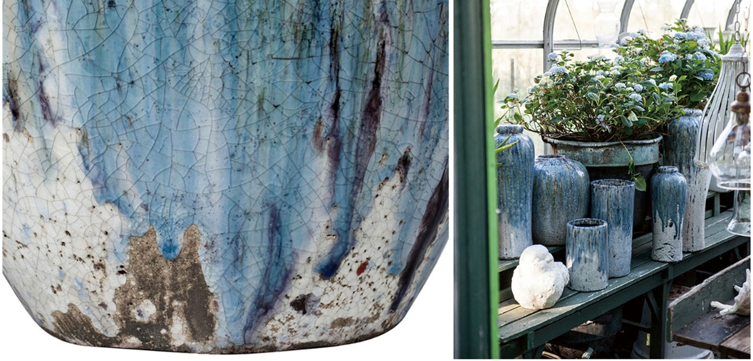 Ваза Terracotta Vase blue-white - фото