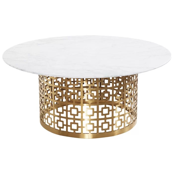 Кофейный стол Artesia Coffee Table White Глянцевое золото Белый в Самаре | Loft Concept 