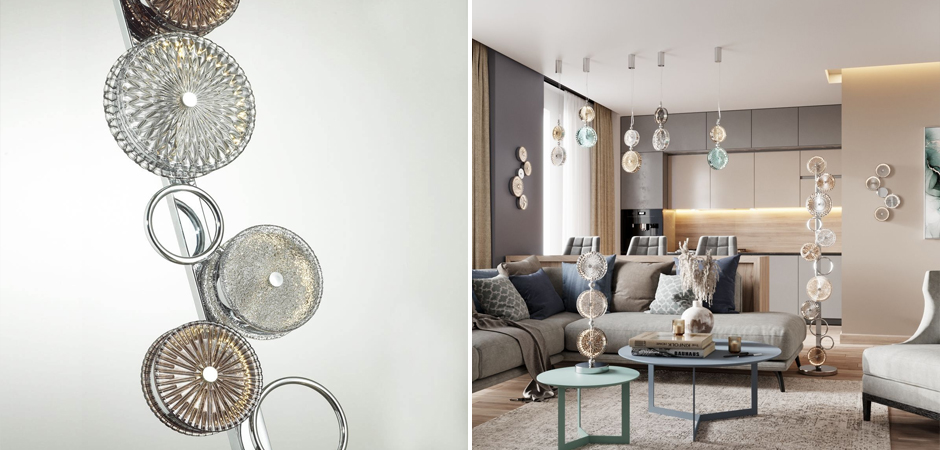 Торшер с рельефным стеклом Glass Peonies Торшер с рельефным стеклом Glass Peonies - Loft-Concept в Самаре
