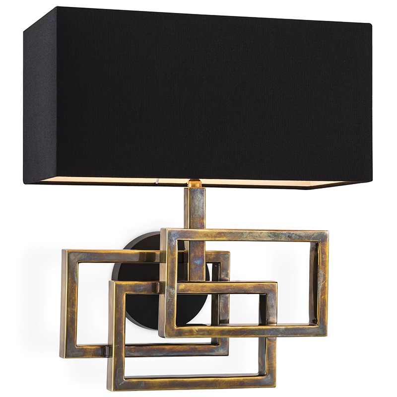 Бра Eichholtz Wall Lamp Windolf Vintage Brass Винтажная латунь Черный в Самаре | Loft Concept 