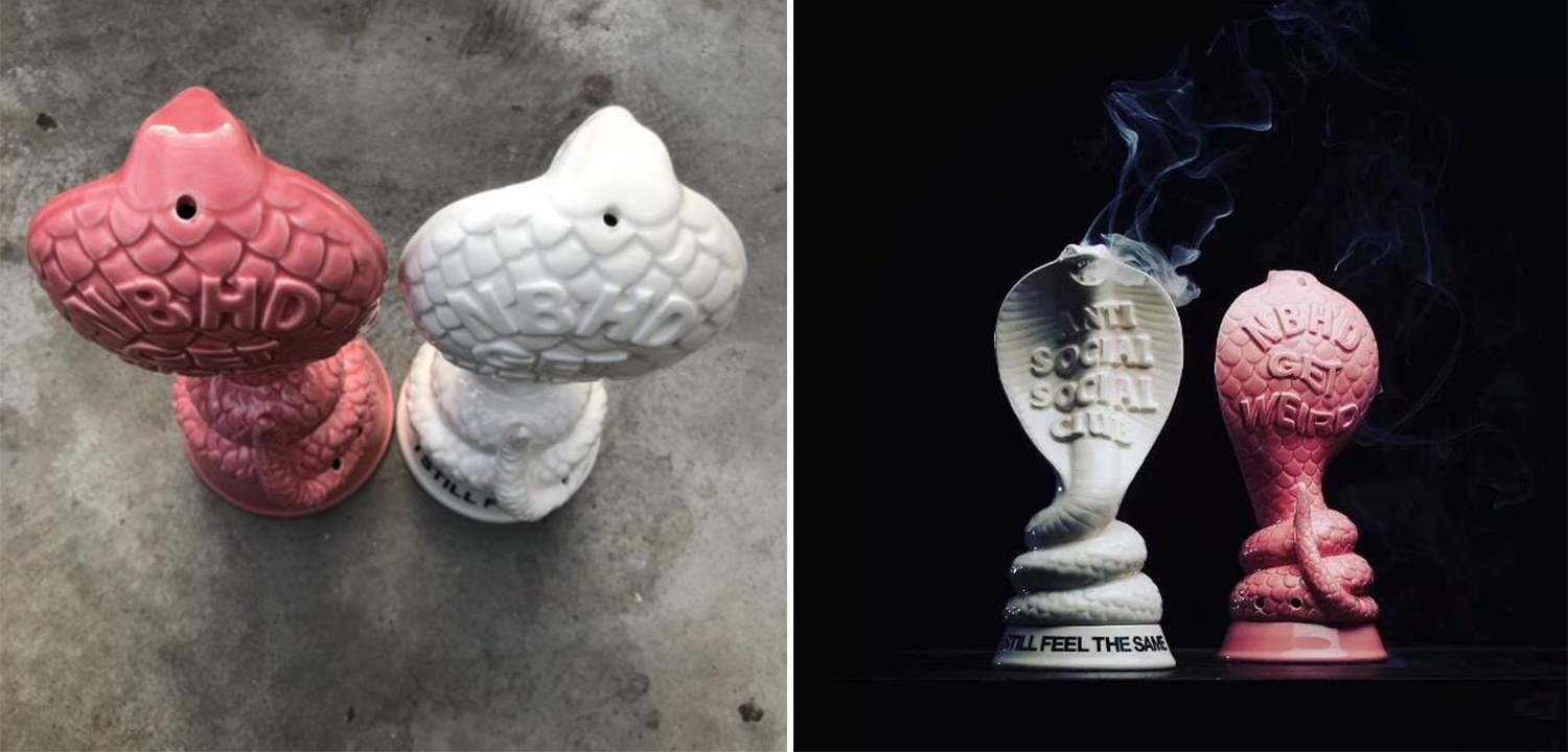 Курильница в виде кобры белая - фото