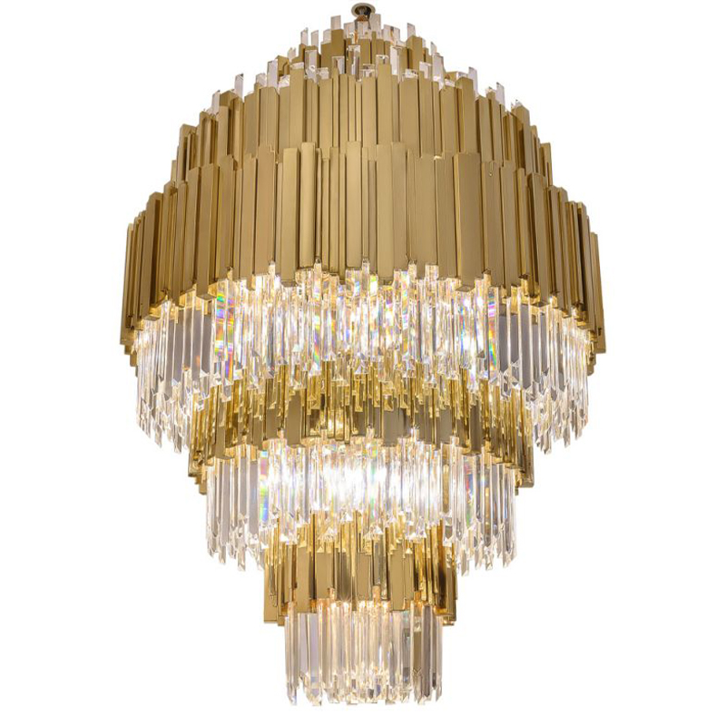 Большая многоярусная люстра Luxxu Modern Cascade Chandelier Gold Metal Glass 93 Прозрачное Стекло Золотой Большая многоярусная люстра Luxxu Modern Cascade Chandelier Gold Metal Glass 93 Прозрачное Стекло Золотой в Самаре | Loft Concept