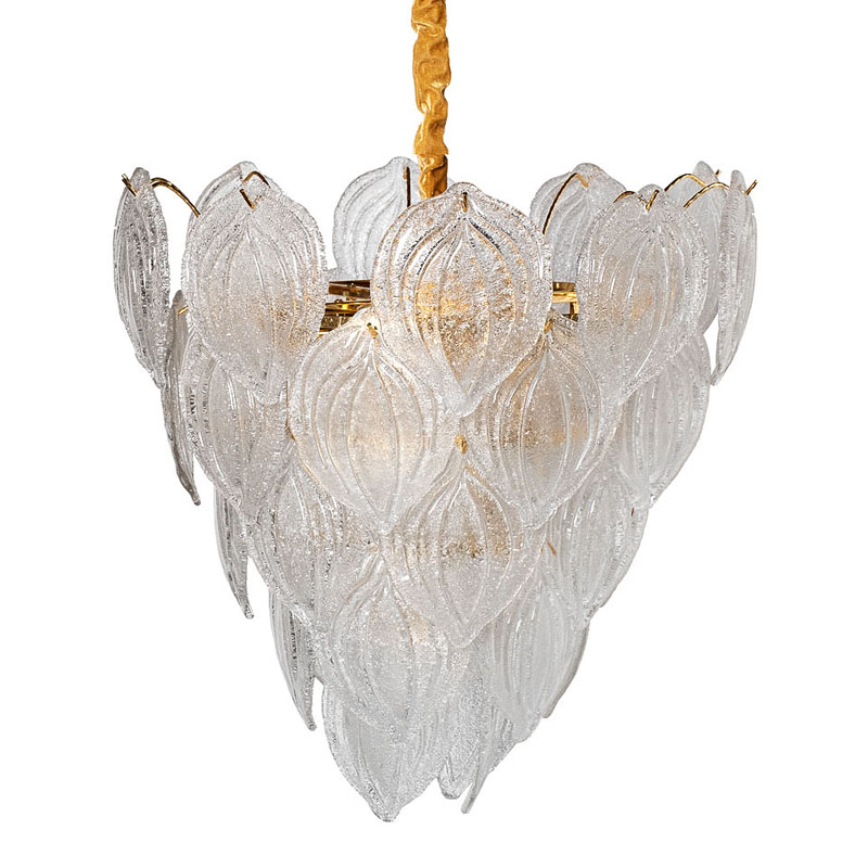 Люстра Textured Glass Chandelier Petal 10 Глянцевое золото в Самаре | Loft Concept 