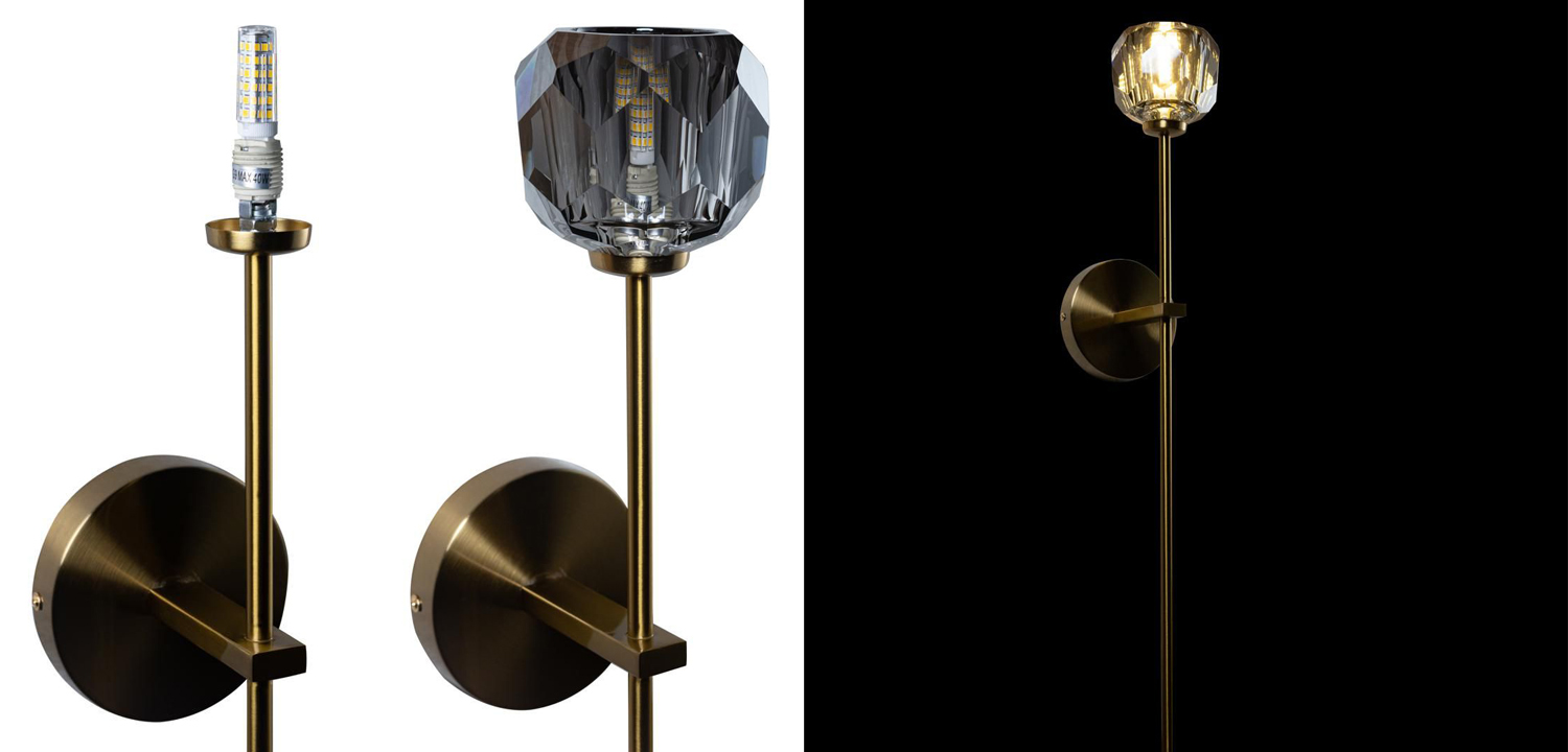 Бра Boule de Cristal Long Sconce smoky - фото №1