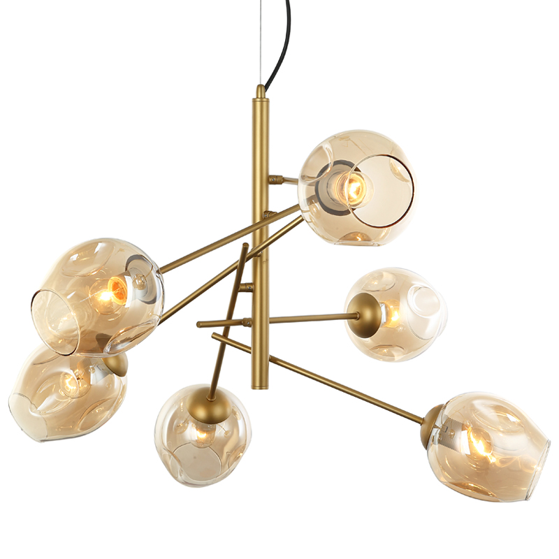 Люстра Branching Bubble Chandelier Vertical Gold Золотой Янтарь (Amber) в Самаре | Loft Concept 