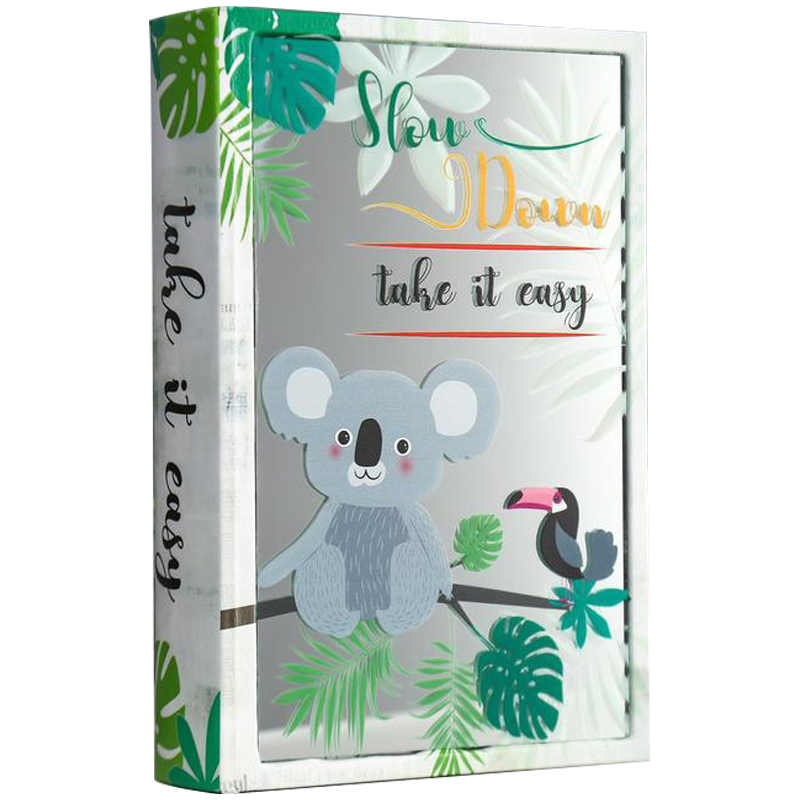 Шкатулка-книга Koala and Toucan Mirror Book Box Мульти Белый Зеленый в Самаре | Loft Concept 