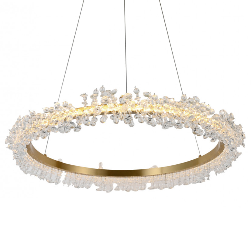 Crystal round chandelier Светильник Кольцо из Хрусталя  Прозрачный Латунь в Самаре | Loft Concept 