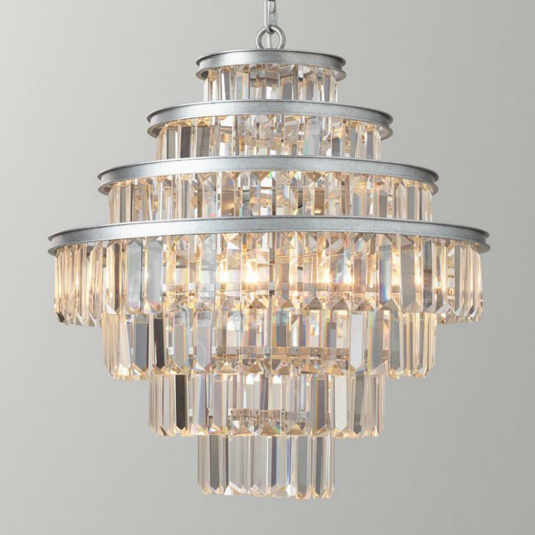 Люстра Alaine Crystal Large Pendant Silver Серебряный Прозрачное Стекло в Самаре | Loft Concept 