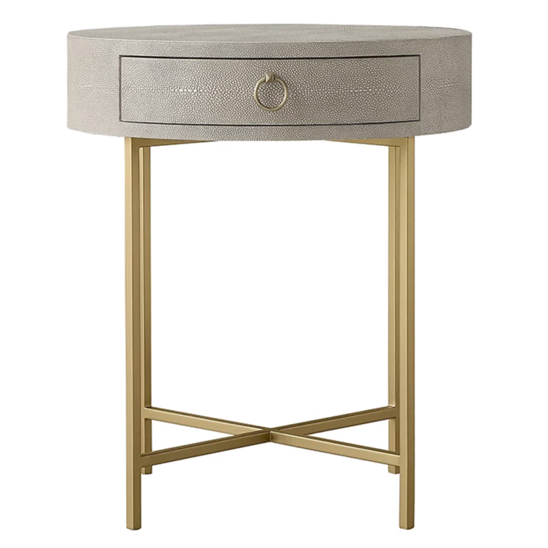 Gaston Stingray Round Gray Side Table Приставной стол серый скат Золотой Серый в Самаре | Loft Concept 