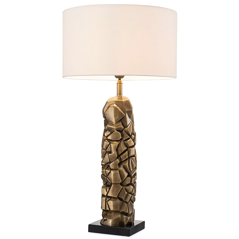 Настольная лампа Eichholtz Table Lamp The Rock Латунь Черный Белый в Самаре | Loft Concept 