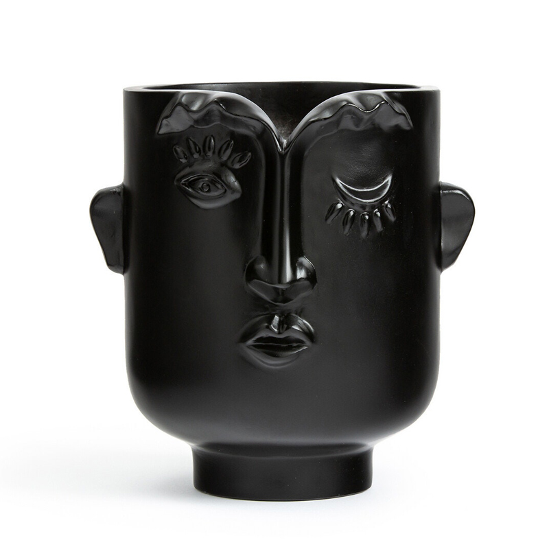 Ваза Black Head Vase Глянцевый черный в Самаре | Loft Concept 