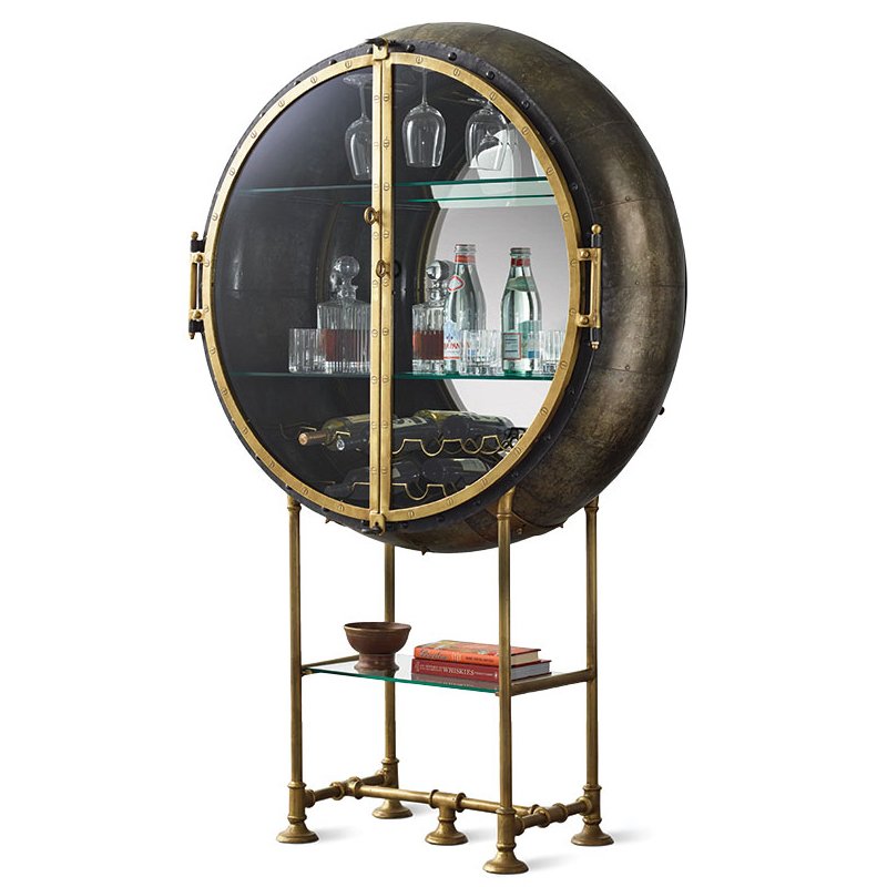 Шкаф Porthole Bar Restoration Hardware Латунь в Самаре | Loft Concept 