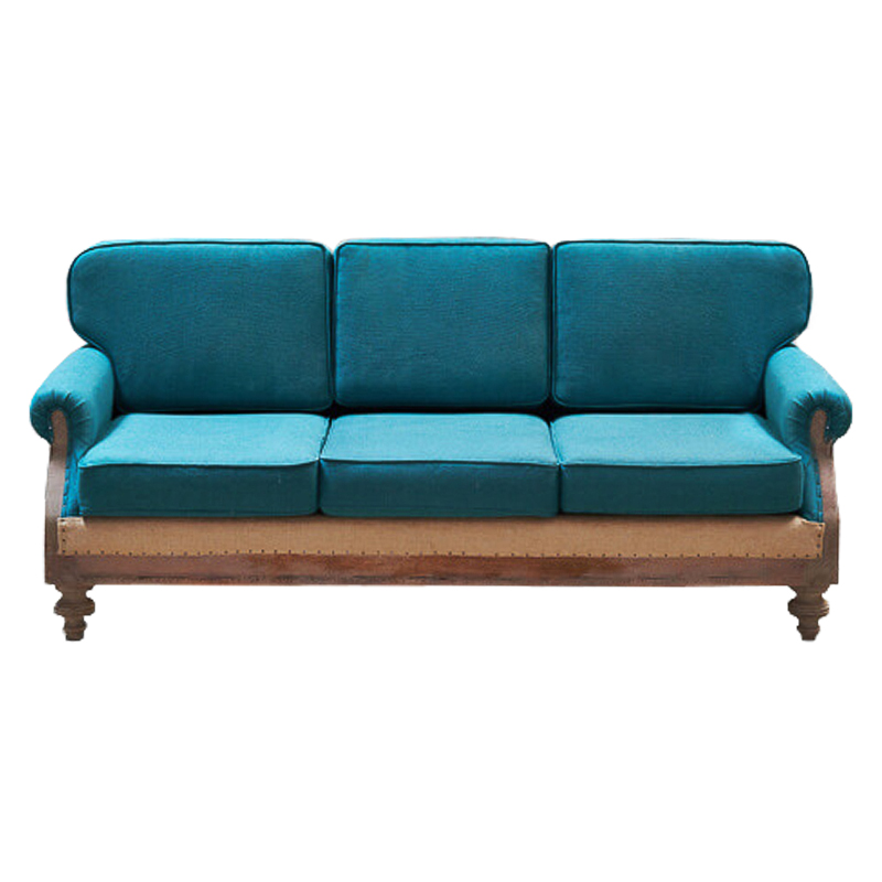 Диван Deconstructed Sofa turquoise Linen triple Коричневый Бирюзовый в Самаре | Loft Concept 