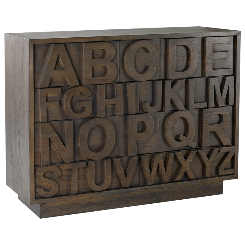 Комод в стиле лофт с английским алфавитом English Alphabet Chest of Drawers Коричневый в Самаре | Loft Concept 