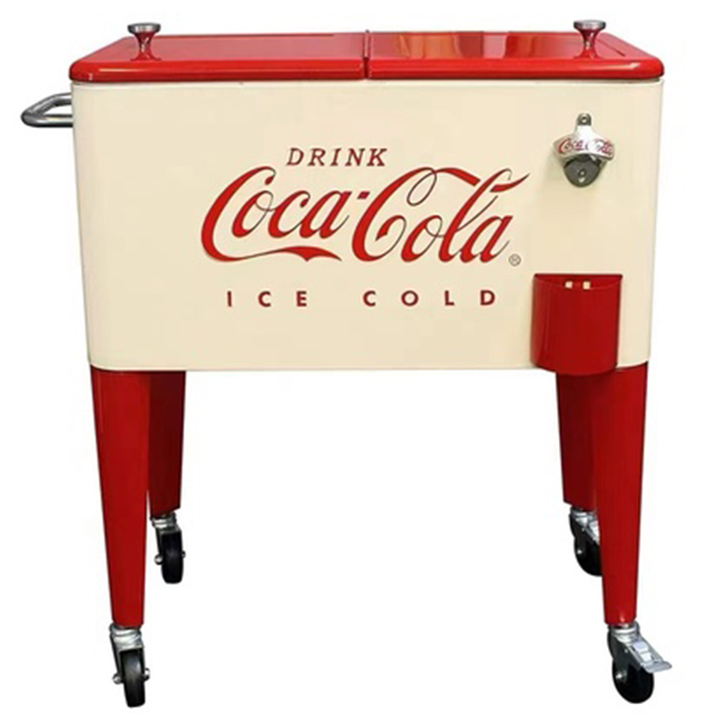 Куллер Retro Metal Coca-Cola Cooler Красный (Red) Бежевый Куллер Retro Metal Coca-Cola Cooler Красный (Red) Бежевый в Самаре | Loft Concept