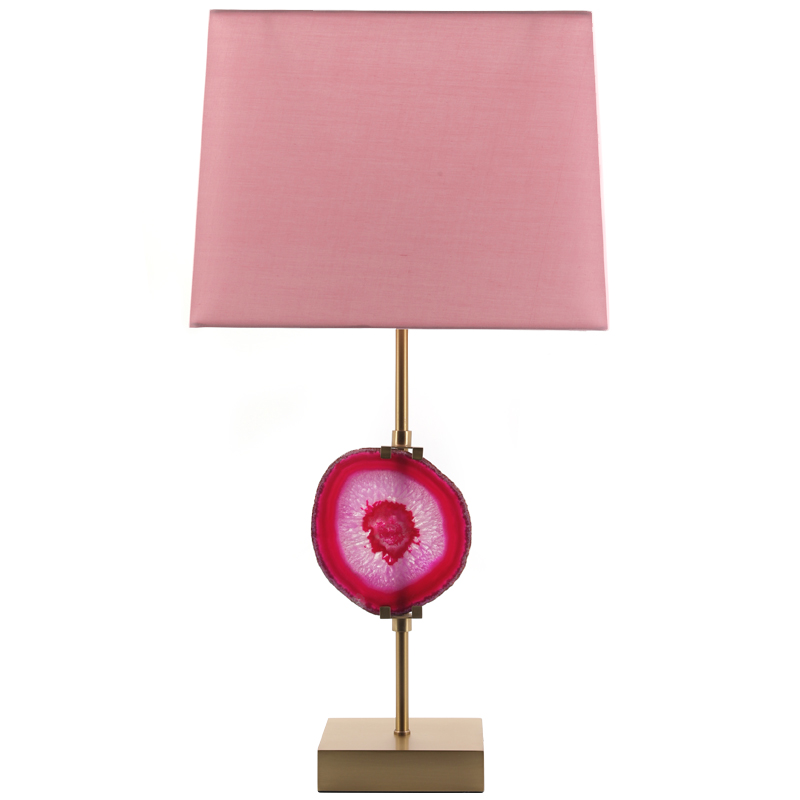 Настольная лампа Pink Agate Design Table Lamp Розовый Латунь в Самаре | Loft Concept 