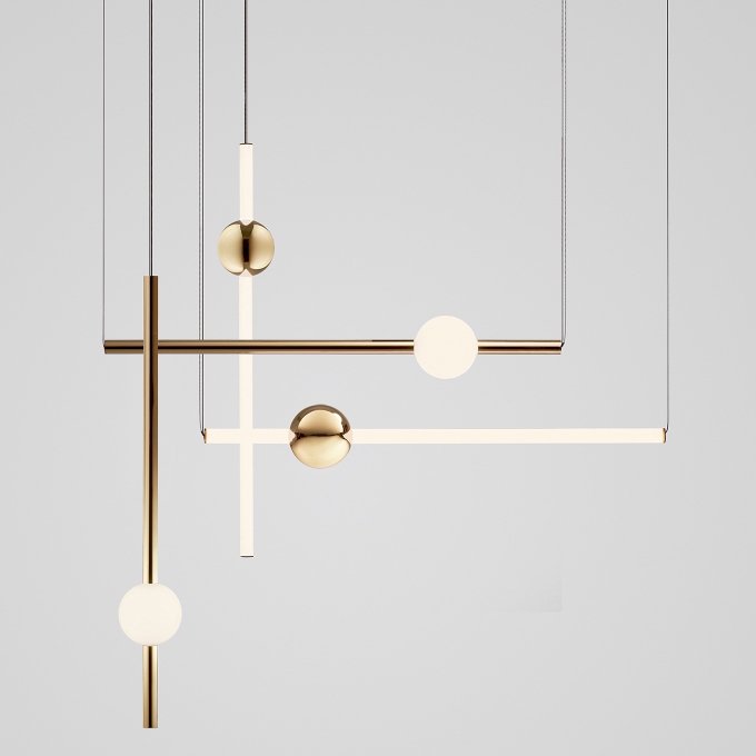 Подвесной светильник lee broom ORION GLOBE LIGHT 66 Глянцевое золото Белый в Самаре | Loft Concept 