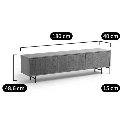 ТВ-тумба с декором из ротанга Pansy Rattan TV Stand в Самаре